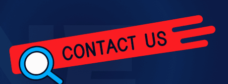 Contact us badge with a magnifying glass